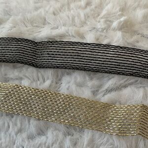 Gold and Black Layered Choker Set - Womens Accessories